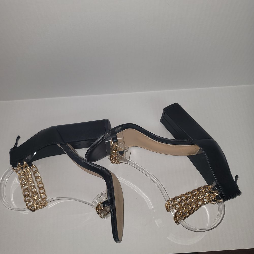 Nicole Miller‎ Gabriella Women's Heeled Sandals Pumps with Ankle Chain Strap 6.5 - Picture 5 of 9